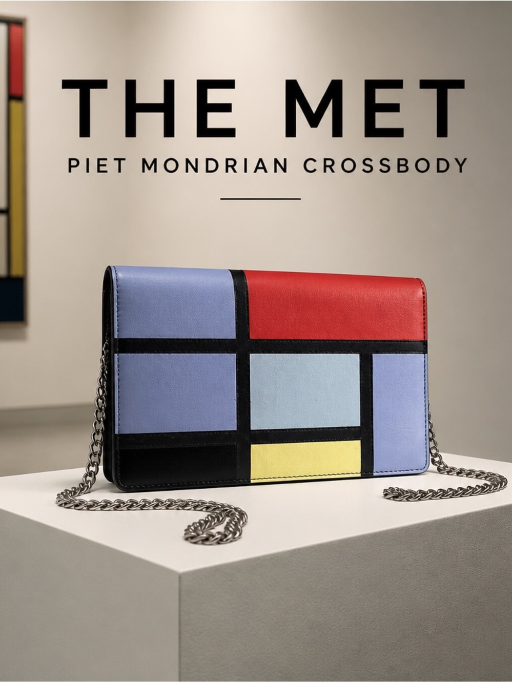 NWOT THE MET Piet Mondrian Crossbody Bag shoulder bag or clutch abstract